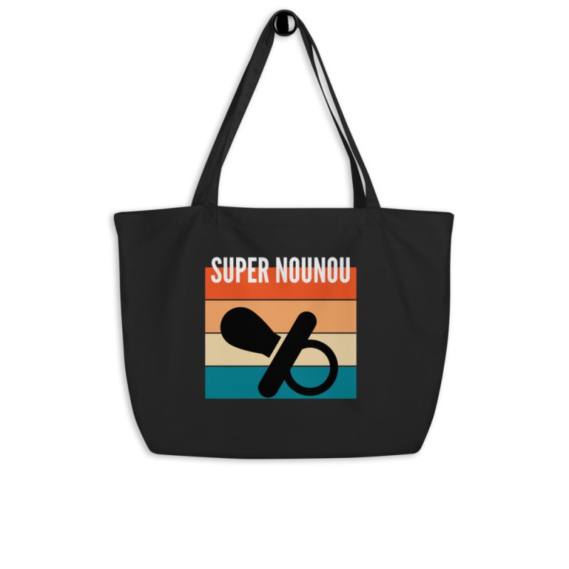 Grand tote bag bio "Super Nounou"